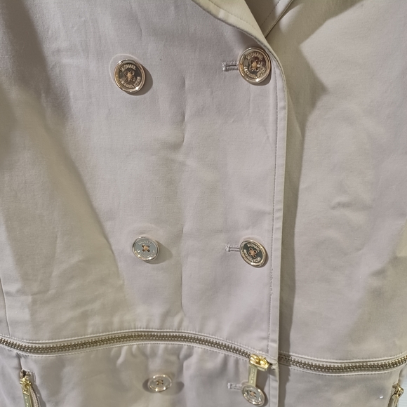 Michael Kors Cap Sleeve Trench Coat with Gold Accents - Picture 4 of 6